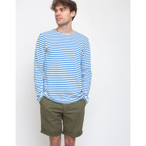 By Garment Makers The Organic Striped Tee LS Strong Blue S