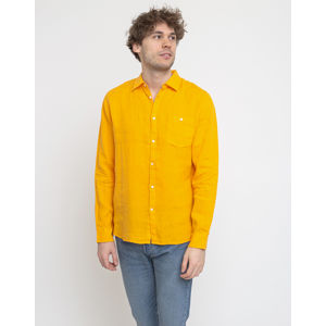 Knowledge Cotton Larch Long Sleeve Linen Shirt - Vegan 1306 Zennia Yellow L
