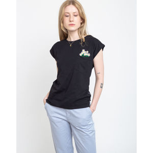 Dedicated T-shirt Visby Flower Pocket Black XL