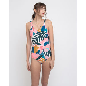 Dedicated Sport Swimsuit Rana Collage Leaves Pink L