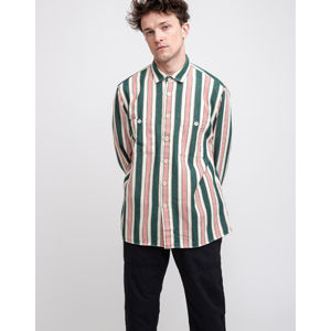 Wax London Whiting Shirt Green And Red Stripe M