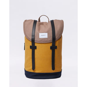 Sandqvist Stig Multi Earth Brown / Honey Yellow / Navy with Natural Leather